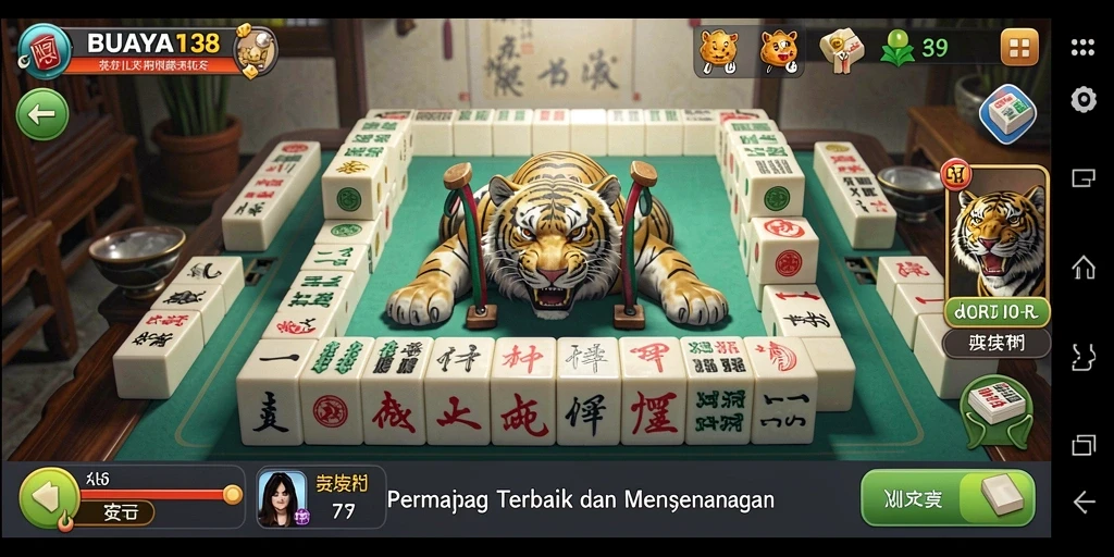 Screenshot gameplay BUAYA138 menampilkan aksi seru permainan Mahjong.