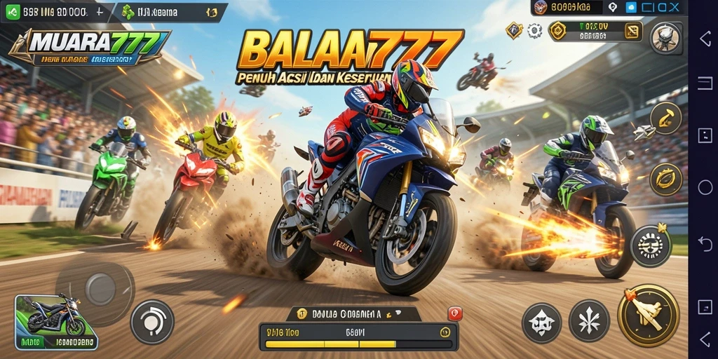 Screenshot dari gameplay MUARA777 yang memukau di lintasan balapan.