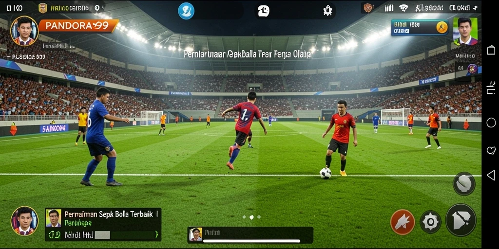 Tampilan gameplay PANDORA99 dengan aksi sepak bola seru.