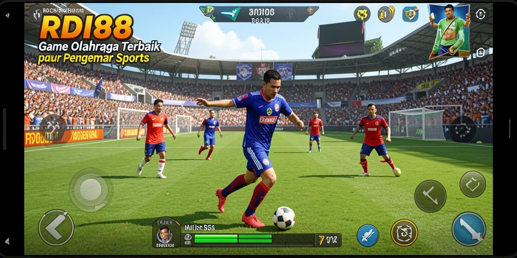 Screenshot gameplay RDI88 menampilkan pertandingan olahraga yang mendebarkan.