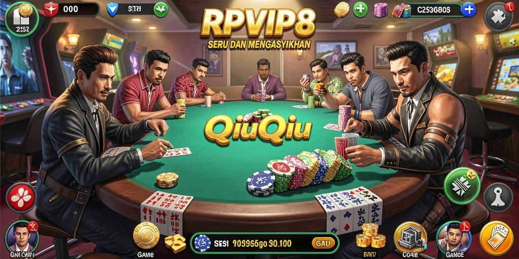 Tampilan seru dari gameplay QiuQiu RPVIP8.